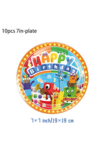 Choice17 10pcs 7in-plate Number Building Blocks Birthday Party Decorations Cu...