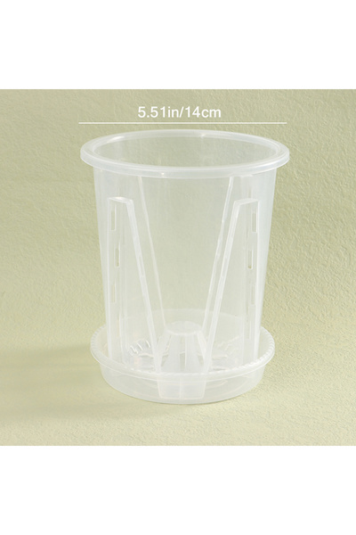 choice2 14CM 1Pc Root Control Transparent Flower Pot With Tray For Phalaenops...
