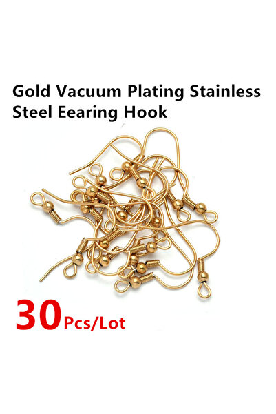 Choice Vacuum 30pcs Gold 50pcs 316 Stainless Steel Hypoallergenic Earring Hoo...