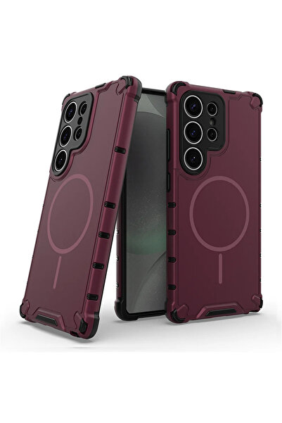 Choice84 Samsung S25 Ultra Plum Anti-slip Bumper Armor Magnetic Phone Case Fo...