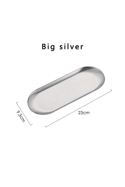 Choice L silver Stainless Steel Gold Dining Plate Dessert Plate Nut Fruit Cak...