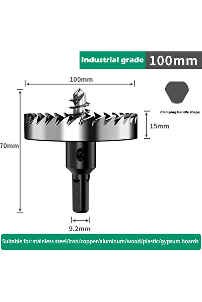 Choice12 100mm 1PCS Hole Saw Set 12-100mm Hard Metal Drill Bits Heavy Duty Ho...