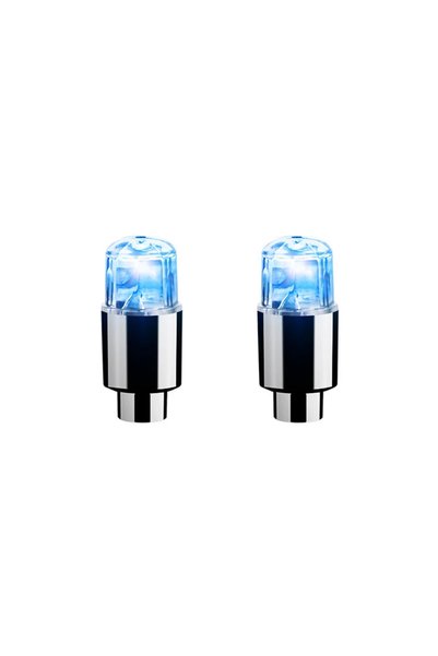 Choice4 أغطية صمامات إطارات LED زرقاء (قطعتان/4 قطع) مع أضواء، أغطية صمامات ه...