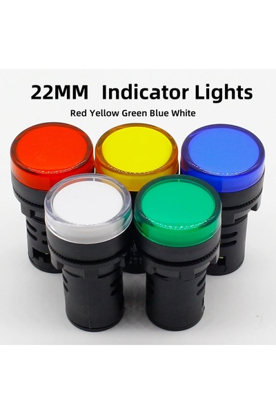 Choice9 مؤشر ضوئي LED أزرق اللون 220 فولت، طراز AD16-22، 12 فولت، 24 فولت، 11...