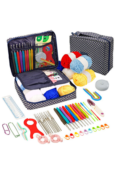Choice4 Hidden Blue Star Crochet Kit Beginners Crochet Hook Set with Crochet ...