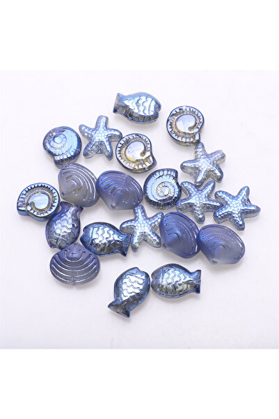 Choice9 DML 20 Pcs Mixed Shape Starfish /Snail /Shell/ Small Fish Crystal Gla...