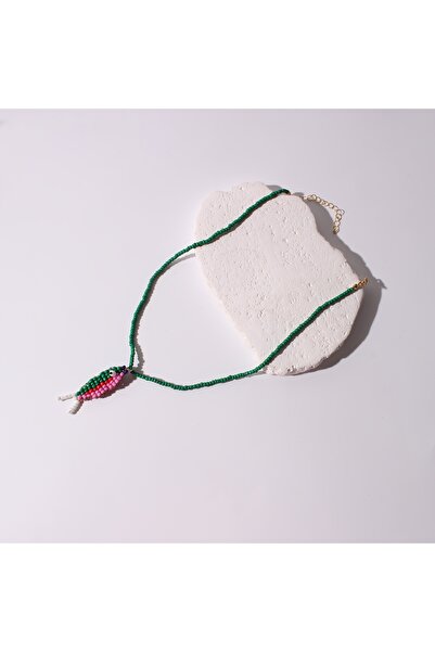 Choice3 green color Korean Fashion Fish Design Necklace Trendy Colorful Rice ...