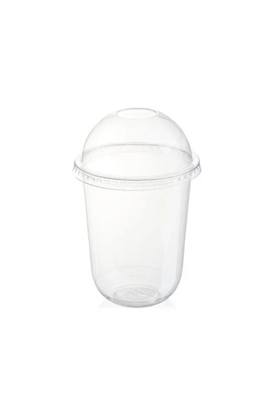 Choice 500ml 50pcs Pudding Cups Wiht Lids Plastic Boxes Ice-Cream Mousse Dess...