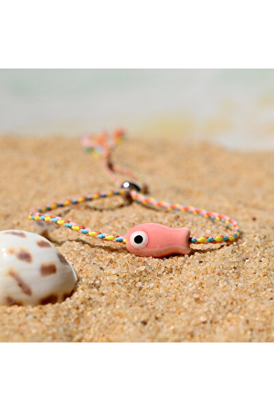 Choice 25xh0304-8 Trendy Multicolored Pull - String Ceramic Fish Bracelet Jew...