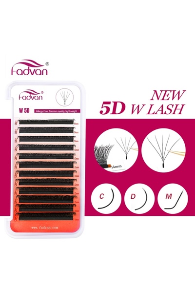 Choice26 8mm C FADVAN W Shaped 5D C/D/M Curl Eyelash Extensions Hand-made Nat...
