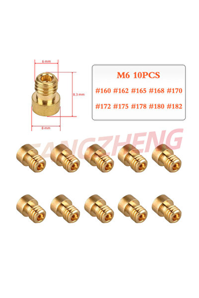 Choice5 M6 (160-182) 10pcs Main Jet M6 6mm #50-182 For Dellorto Carburetor PH...