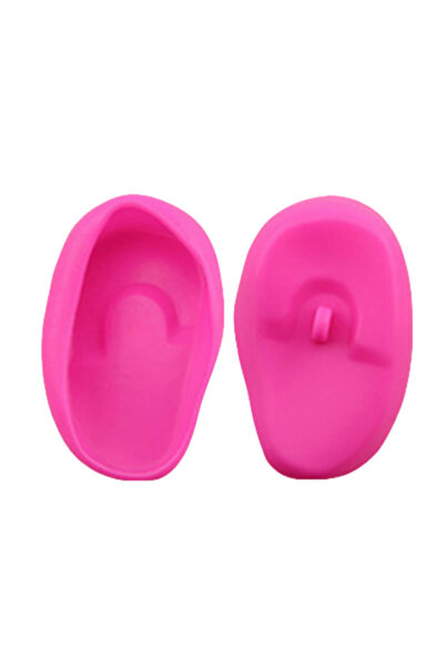Choice1 Rose Red Silicone Ear Cover Hair Coloring Dyeing Ear Protector Waterp...