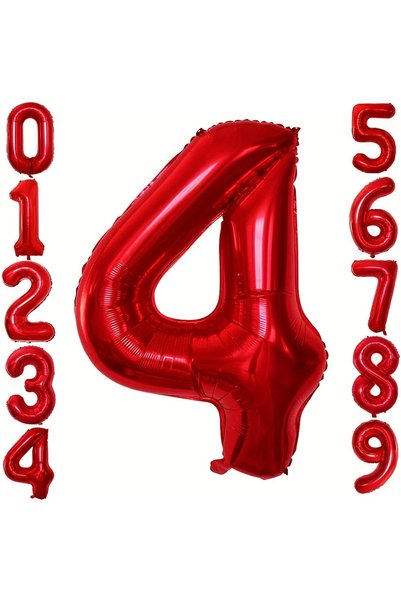 Choice 1 قطعة 40 بوصة رقم 4 بالونات رقائق معدنية حمراء كبيرة 40 بوصة 0 1 2 3 ...