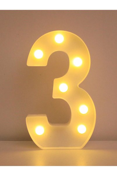 Choice16 3 White 1PC 21.8CM LED Letter Light, Luminous Letter and Number Nigh...