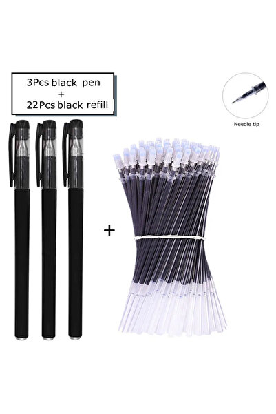 Choice29 25Pcs Black set B 7/35 PCS Gel Pen Set School Supplies Black Blue Re...