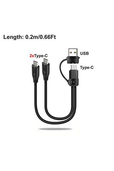 choice2 A C to 2xType-C 20cm 20cm 1 to 2 Out Dual USB C Charging Cord, Short ...