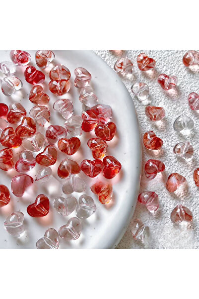 Choice Red 30 Pcs, 10*12mm, Fashionable, Multi-Color, Love Beads, Candy Color...