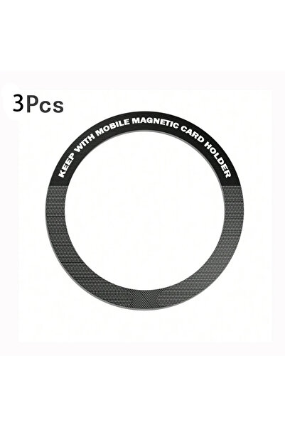 Choice 3 PCS Black O Magnetic Metal Plate Ring Wireless Charger Iron Sheet St...