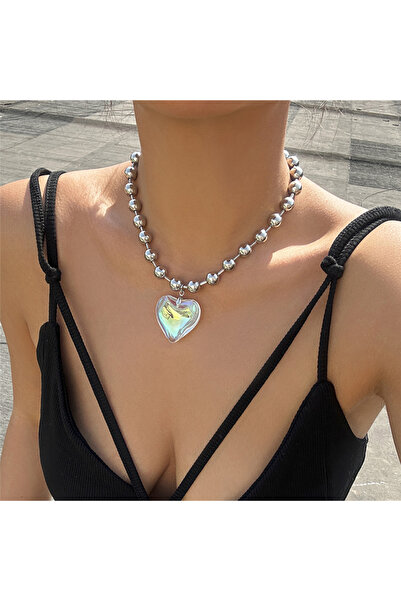 Choice5 Colorful Color 1 6 Colors Hip Hop Colorful Love Heart Pendant Necklac...