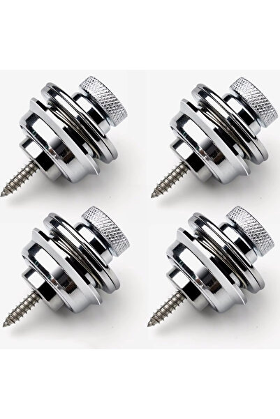 Choice7 Silver 4pcs Guitar Strap Lock 1 PCS Heavy Duty Metal Button Security ...
