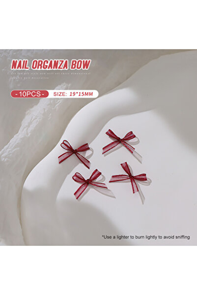 Choice Red 10pcs/set Ballet Style Mini Bow 3D Cute Nail Art Decorations Matte...