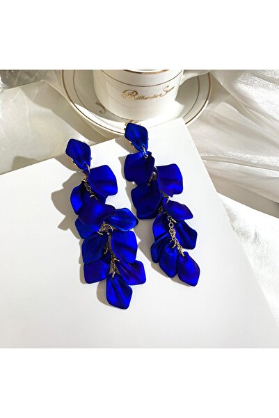 Choice4 blue Bohemian Rose Petal Earrings Flower Red Yellow Blue Colors Flowe...