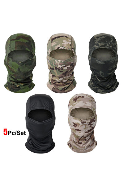 Choice One Size Combination 3 5Pcs/Set Camouflage Balaclava Hat Cycling Full ...