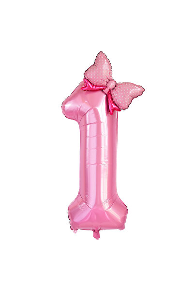 Choice 40inch Z01 1Pc Large 40inch Number Pink Foil Balloon With Bow 1 2 3 4 ...