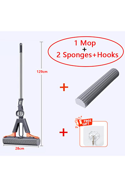 choice2 1Mop 2 Sponge - Hook Collodion Mop Foldable Water Free Hand Washing S...