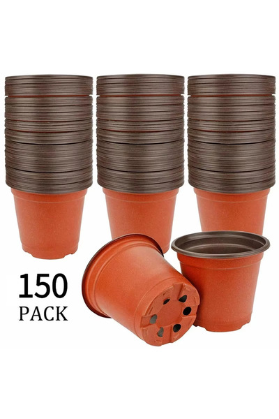 choice2 150PACK 75Pcs Flexible Plant Nursery Pots Seed Starting Pots Plastic ...