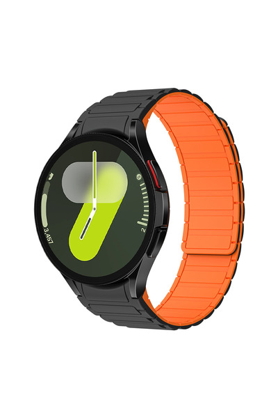 Choice30 6Classic 43mm 47mm Black Orange No Gaps 20mm Silicone Magnetic Band ...