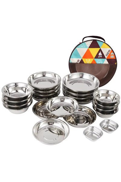 Choice 22 PCS New Camp Cooking Portable Dining Plate Set of 22 Outdoor Campin...
