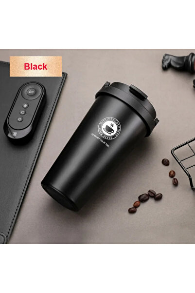 Choice 500ml Black 500ml Insulated Travel Coffee Cup Double Wall Leak-Proof T...