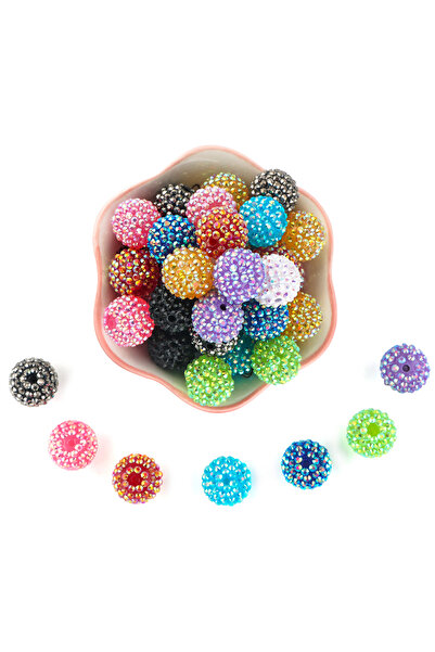 Choice8 20pcs 20mm mixcolor 20pcs 14/16/20mm Colored Rhinestone Acrylic Beads...