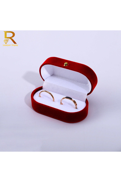 Choice Red Velvet Trinket Box Ring Box Jewelry Organizer Double Rings BoxJewe...
