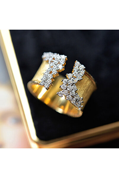 Choice9 9 F1556 Huitan Trendy Luxury Gold Color Cubic Zirconia Ring for Women...