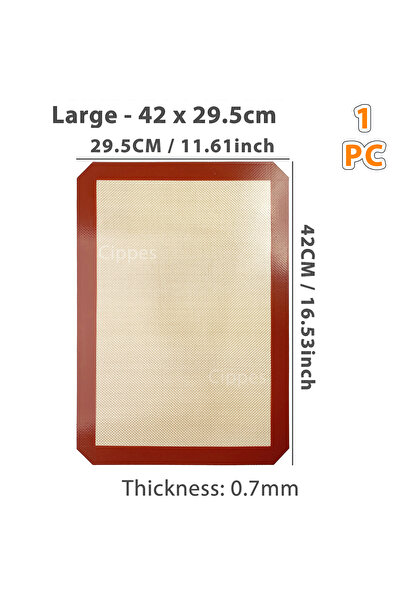 Choice 1PC Red 42x29.5cm 1PC, 2PCS Silicone Baking Mats for Oven, 2 Sizes 30/...