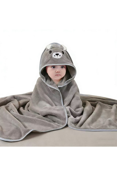 Choice gray B Baby Hooded Bath Towels Cartoon Animal Newborn Soft Towel Blank...