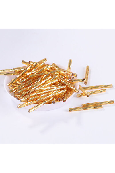 Choice5 02 Gold Color 36Pcs/Lot 2.5mm*25mm Czech Twist Bugles 0/8 Glass Tube ...