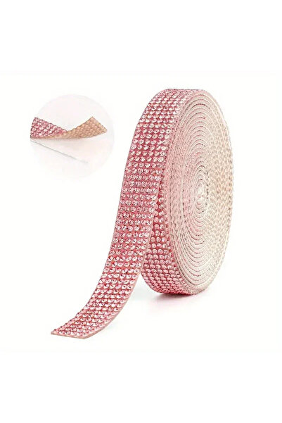 Choice5 Pink GREATLUCKY Rhinestone Ribbon 9Yards Self Adhesive Bling Sticker ...