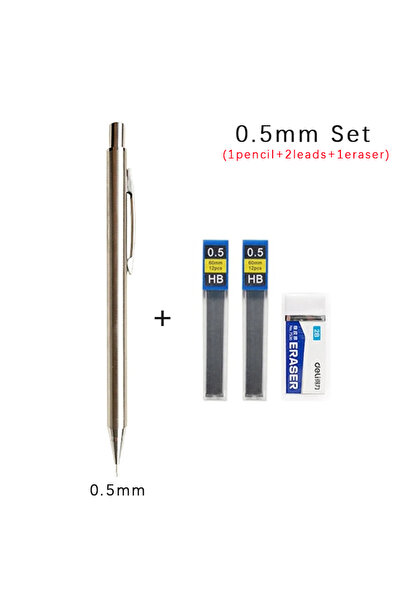 Choice 0.5mm set 0.3 0.5 0.7 0.9 2.0mm Full Metal Mechanical Pencil Set Schoo...