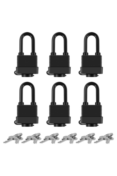 Choice Six padlocks 6Pcs Waterproof Padlocks with 12 Steel Keys 1-9/16inch Wi...