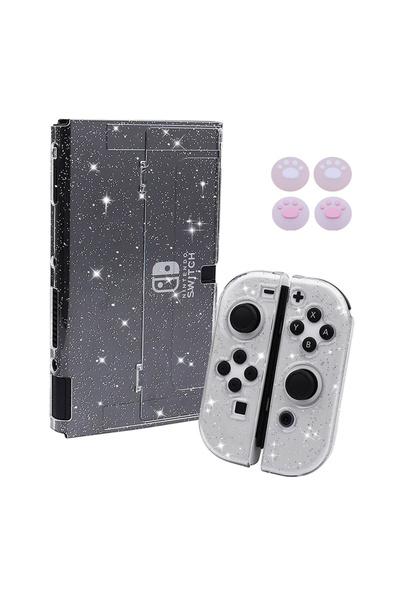 Choice Silver Transparent Protective TPU+PC Glitterry Cases for Nintendo Swit...