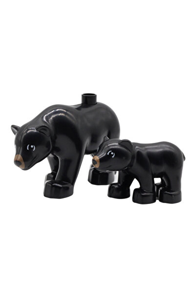 Choice27 Two black bears Zoo Animals Series Set Big Size Building Blocks Asse...