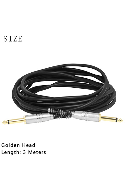 Choice1 3M Golden head 3/5/10M Guitar Audio Cable 6.35mm Plug No Noise Audio ...