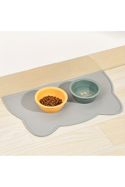 Choice 44X24cm GRAY Pet Feeding Mat For Dogs & Cats, Thin Silicone Waterproof...