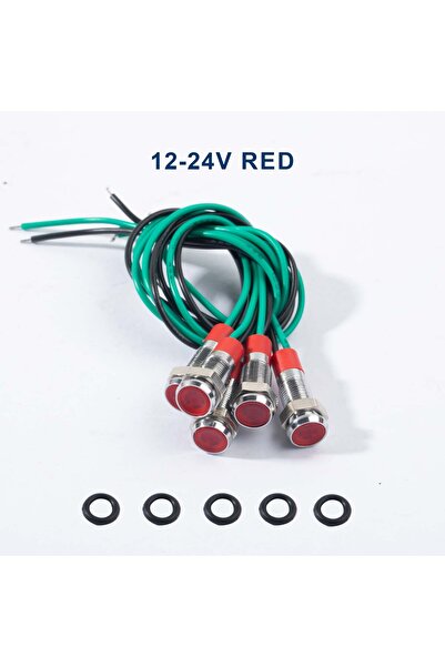 Choice 12-24v red 5pcs 6mm Led Metal Indicator Light Waterproof Signal Lamp 1...