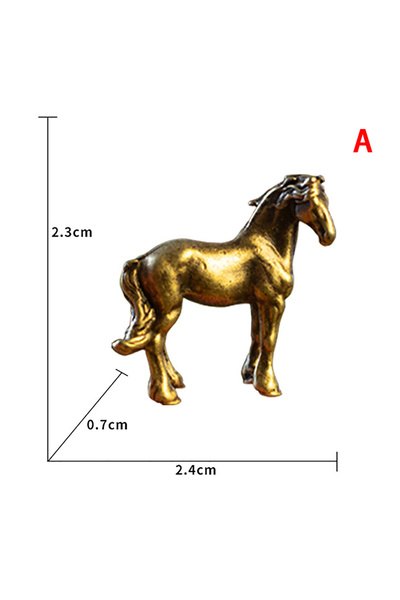 Choice JETTING A 1 Pc Antique Brass Solid Long Tail Horse Figurines Big Feng ...