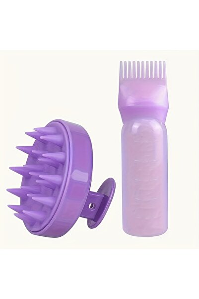 Choice Purple set 2pcs/Set Silicone Hair Comb With Root Comb Applicator Bottl...