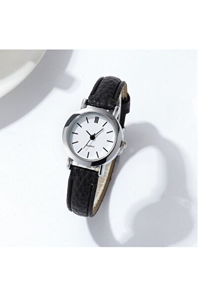 NOTHING A Black White Women's Watch Fashion Small Arabic Quartz Watches Leath...